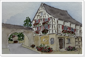 Gerberhaus (Colorierte Skizze 24 x 30 cm) -80€