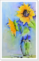 Sonnenblumen - Mischtechnik (70x50 cm)
