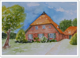Landhaus in Ahrenshoop (50x60 cm) - verkauft