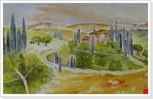 Toskana Val d'Orcia (40x50 cm) - verkauft