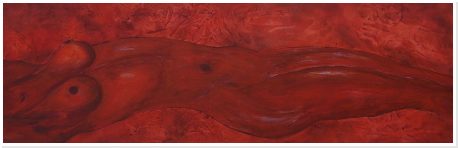 Roter Akt (40x120 cm)