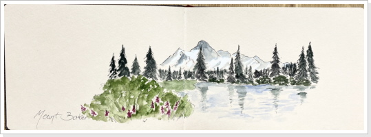 Mount Baker - Colorierte Skizze